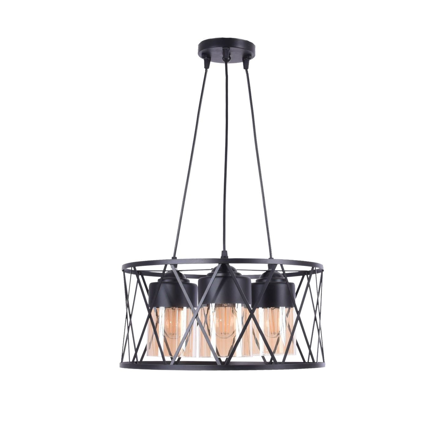 معلقة روتيتا، 3 لمبة، ستانلس ستيل، 40×75 سم أسود من قنديل مصر - Rotita Pendant, 3 Lights, Stainless Steel, 40×75 cm Black|Kandil Egypt