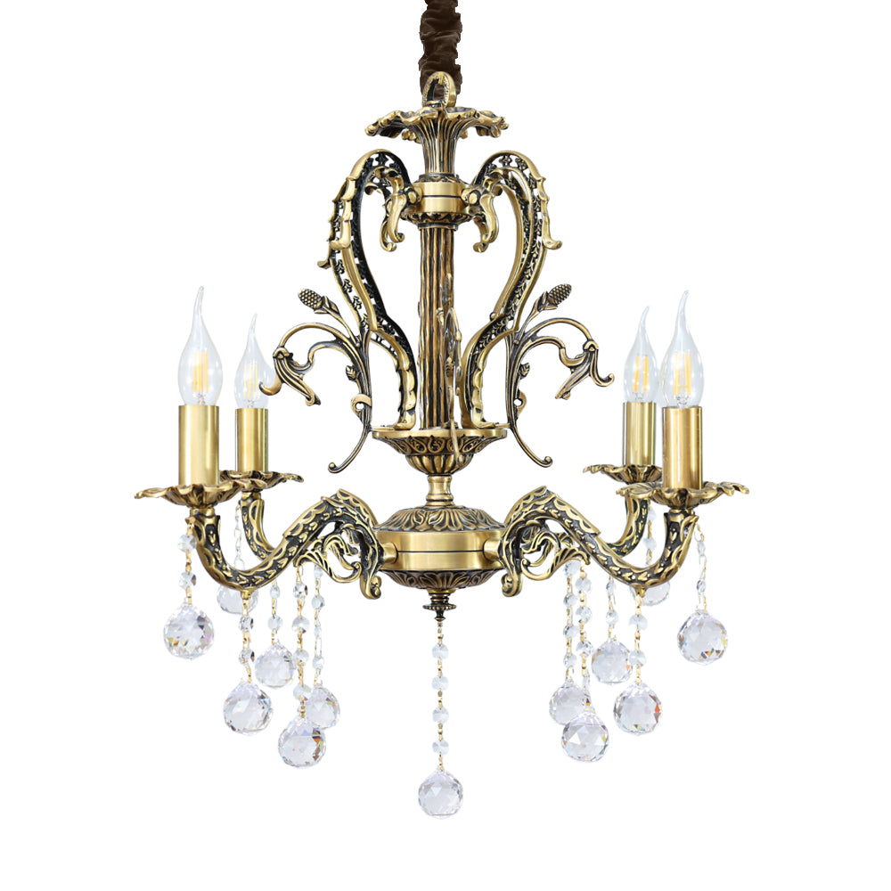 نجفة سنبلة، 4 لمبة، نحاس، 75×64 سم – برونز إيطالي من قنديل مصر - Sunbulah Chandelier, 4 Lights, Copper, 75×64cm Italian Bronze|Kandil Egypt