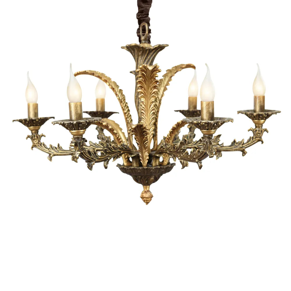 Royal Chandelier, 6 Lights, Aluminum, 72×65cm - Gold Maroon
