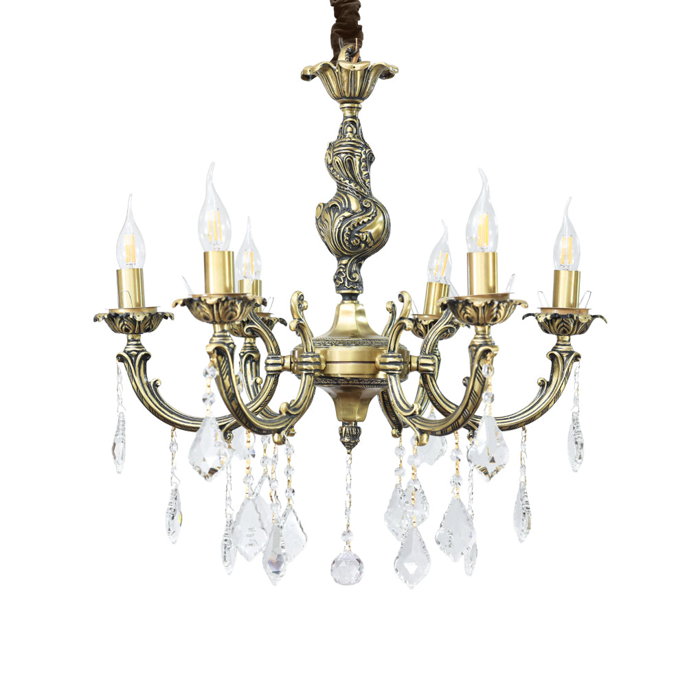 Palgrave Chandelier, 6 Lights, Copper, 70×62cm - Italian Bronze
