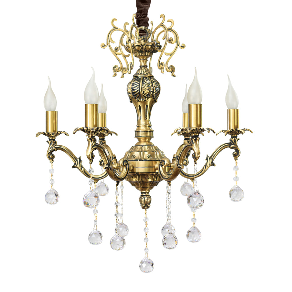 Fina 6-arm Chandelier Italian Bronze