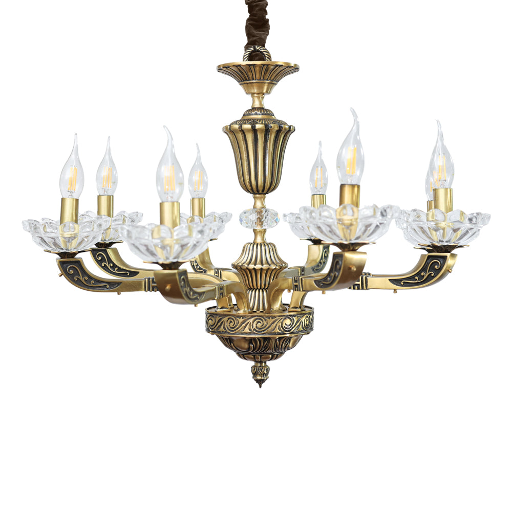 Amsterdam Chandelier, 8 Lights, Copper, 74×68cm - Italian Bronze