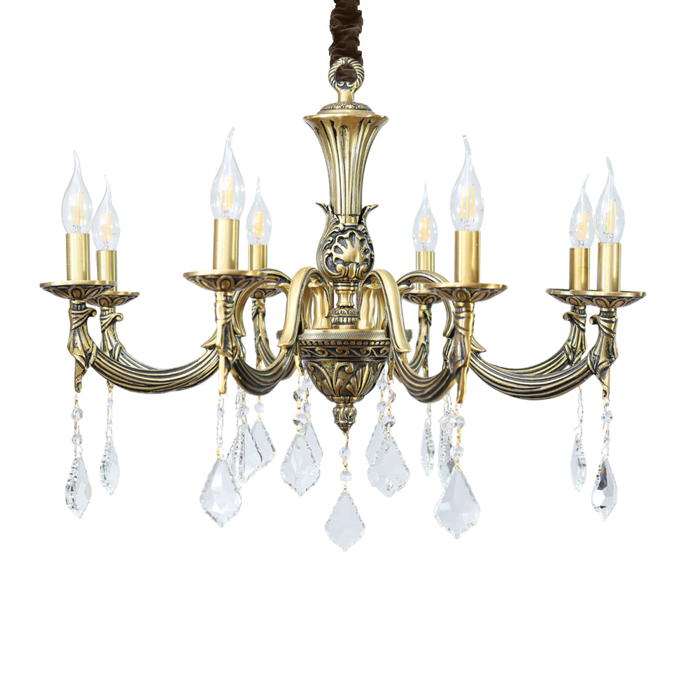نجفة ستارة، 8 لمبة، نحاس، 74×71 سم – برونز إيطالي من قنديل مصر - Curtain Chandelier, 8 Lights, Copper, 74×71cm Italian Bronze|Kandil Egypt