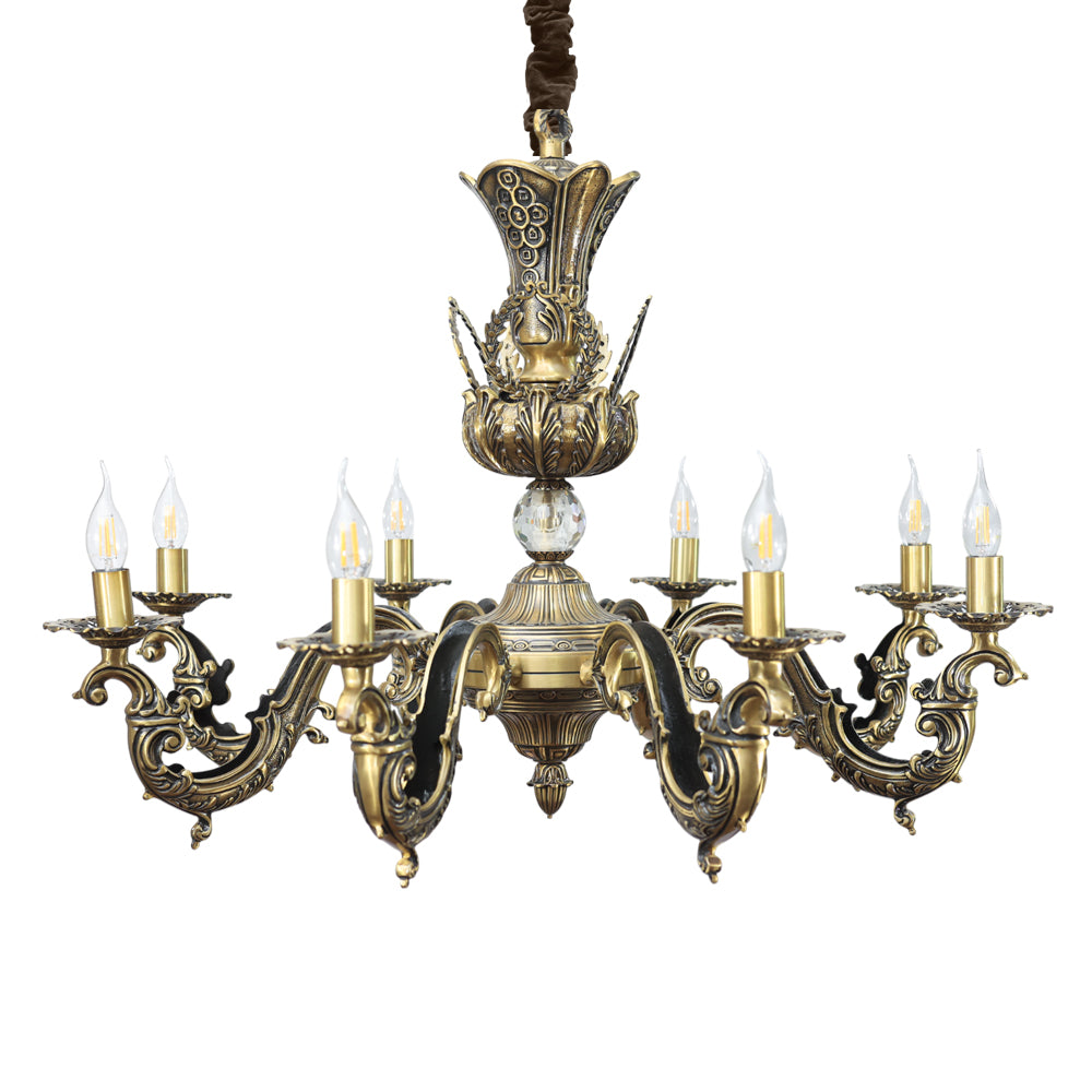 Pearl XL Chandelier, 8 Lights, Copper, 85×93cm - Italian Bronze