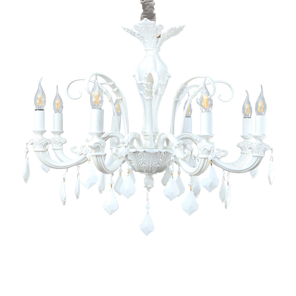 نجفة بلغراد، 8 لمبة، ألمنيوم، 70×77 سم – وايتي من قنديل مصر - Belgrade Chandelier, 8 Lights, Aluminum, 70×77cm Whitey|Kandil Egypt