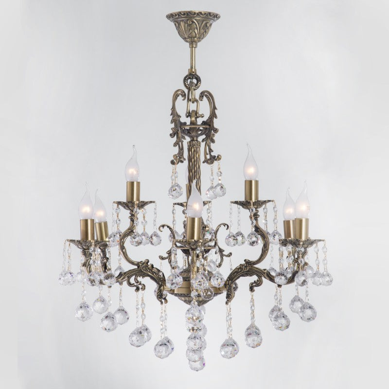 Bride Chandelier, 9 Light, Copper, 60×80cm, Antique