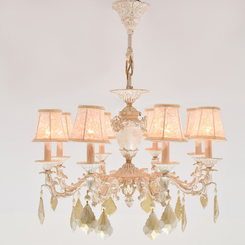 نجفة مارسيليا البيضاء ذات 8 لمبة