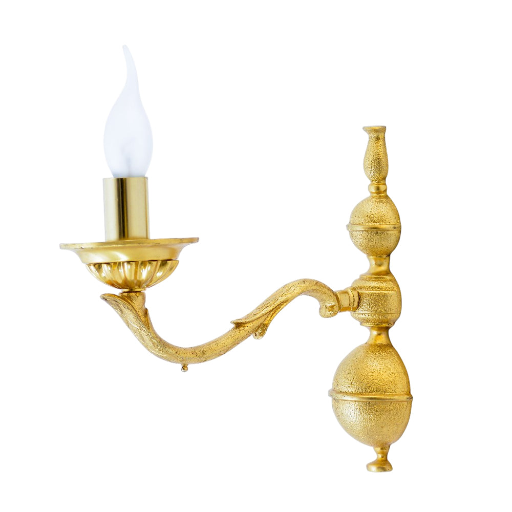 أبليك كوبرا، 1 لمبة، نحاس، 12×30 سم ذهبي مط من قنديل مصر - Cobra Wall Lamp, 1 Light, Copper, 12×30 cm Matte Gold|Kandil Egypt