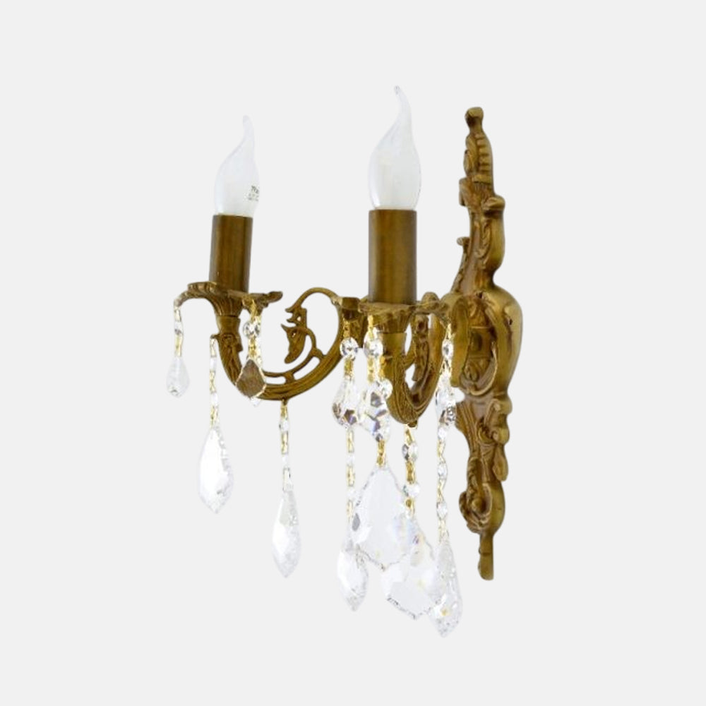 أبليك أطلس، 2 لمبة، نحاس، 20×36×40 سم أنتيك من قنديل مصر - Atlas Wall Lamp, 2 Light, Copper, 20×36×40 cm Antique|Kandil Egypt