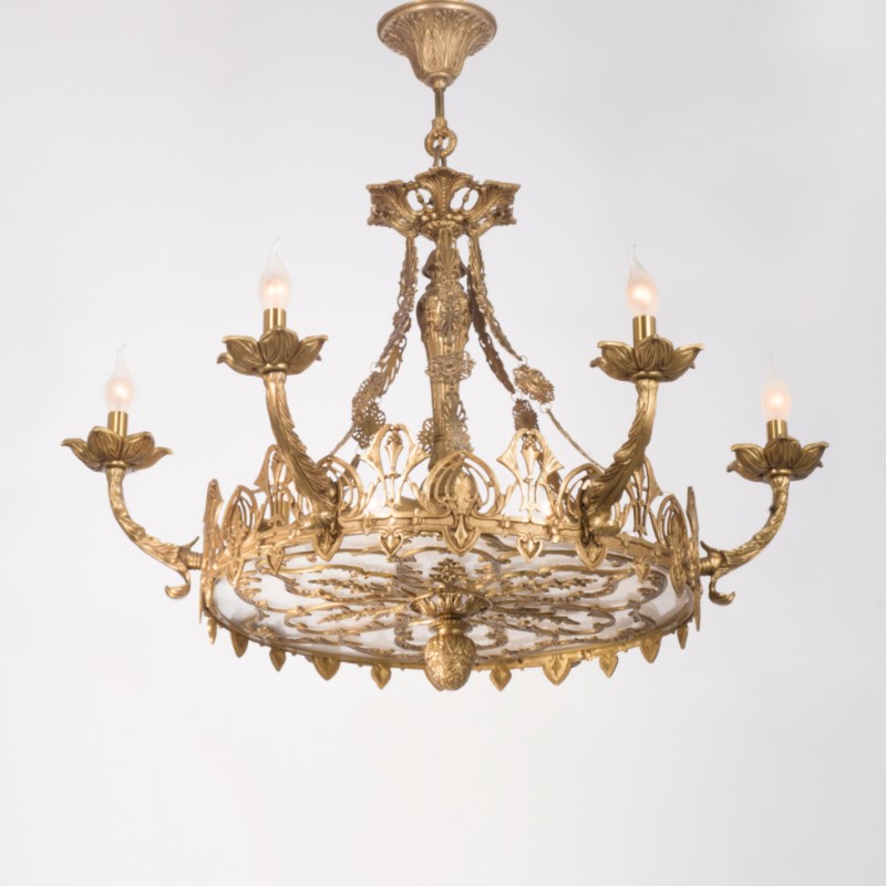 Shabaka round 6 bulbs chandelier