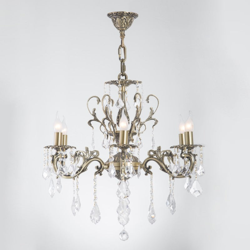 Victoria Chandelier, 6 Lights, Copper, 72×95cm - Italian Bronze