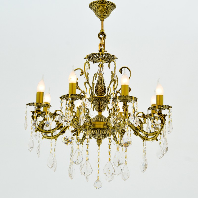 Victoria Chandelier, 8 Lights, Copper, 70×88cm - Italian Bronze