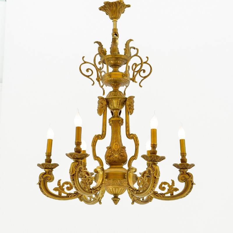 نجفة فواكه، 6 لمبة، نحاس، 100×75 سم انتيك من قنديل مصر - Fruits Chandelier, 6 lights, Cooper, 100×75cm, Antique|Kandil Egypt