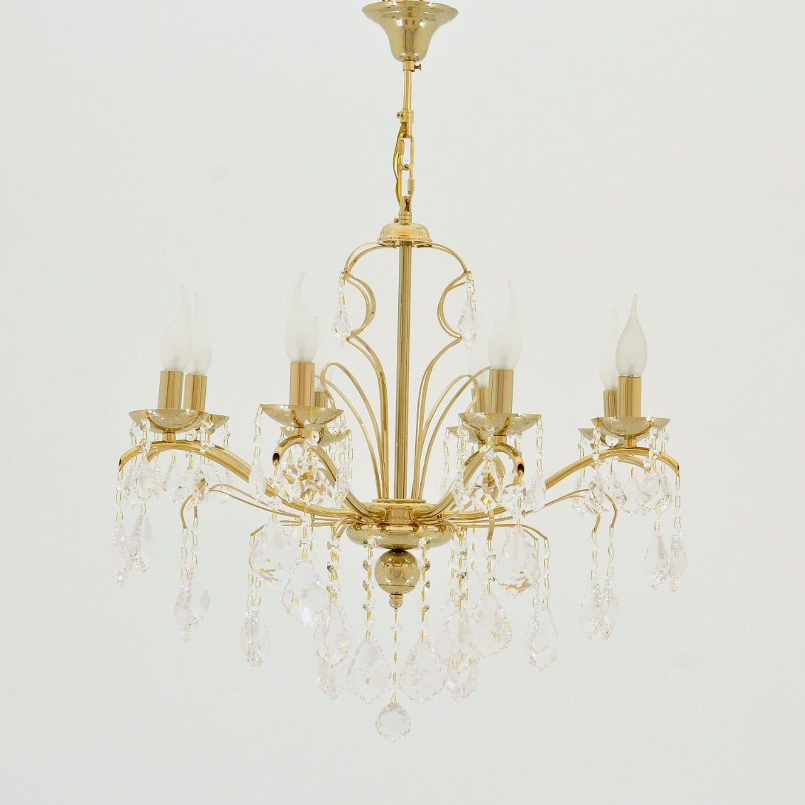 نجفة دافنشي، 8 لمبة، معدن، 65×80 سم - سوليتير ذهبي