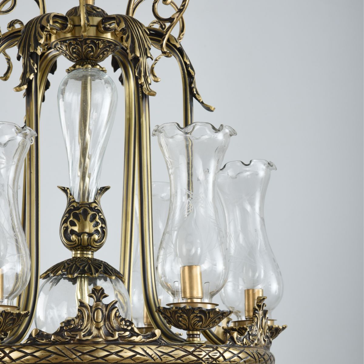 Xari Chandelier, 6 Lights, Copper, 65×90cm - Italian Bronze