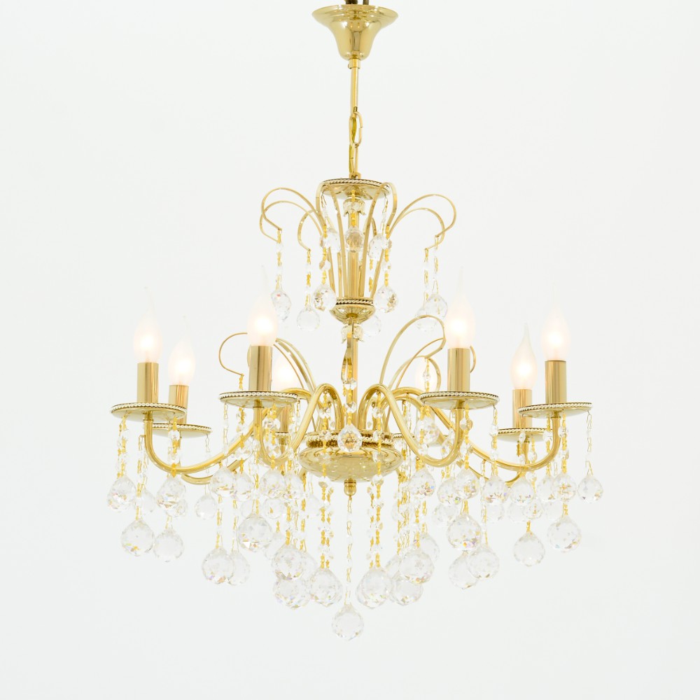 Vera Chandelier, 8 Lights, Metal, 59×77cm - Solitaire Gold