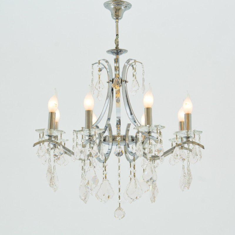 Celine Chandelier, 8 Lights, Metal, 75×60cm - Chrome