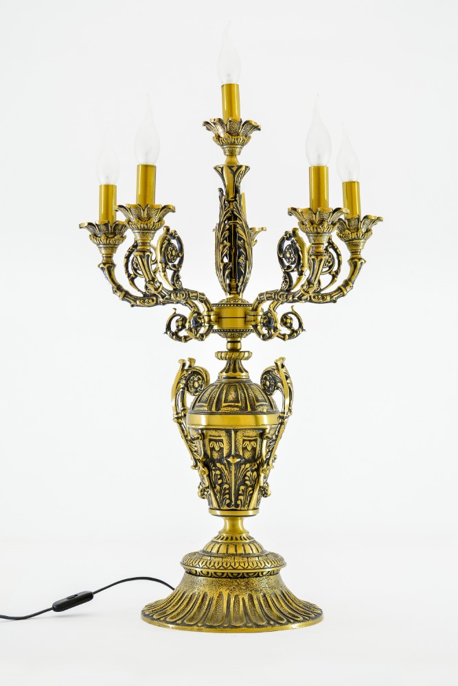 Candlestick, 6 Lights, Copper, 85×45 cm - Italian Bronze