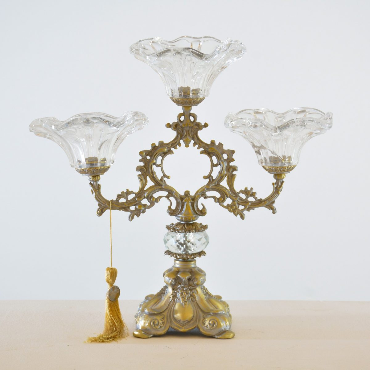 Sea Shell Candlestick, Copper, 37×37cm - Champagne