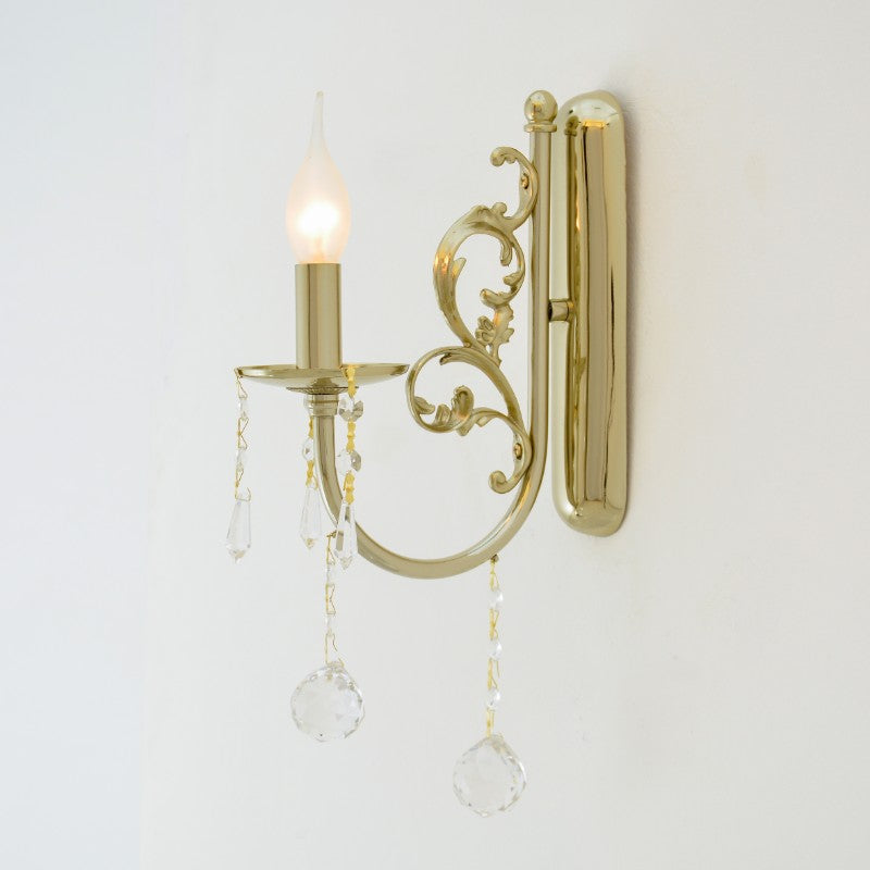 Bertina Wall Lamp, 1 Light, Metal, 10×25 cm - Solitaire Gold