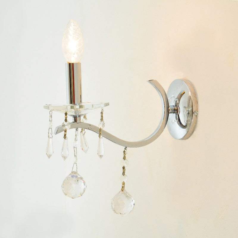 Celine Wall Lamp, 1 Light, Metal, 25×23 cm - Chrome