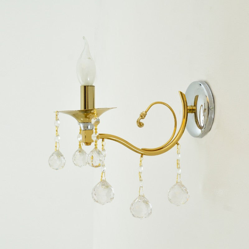 Espasia Wall Lamp, 1 Light, Metal, 28×33 cm - Gold Chrome