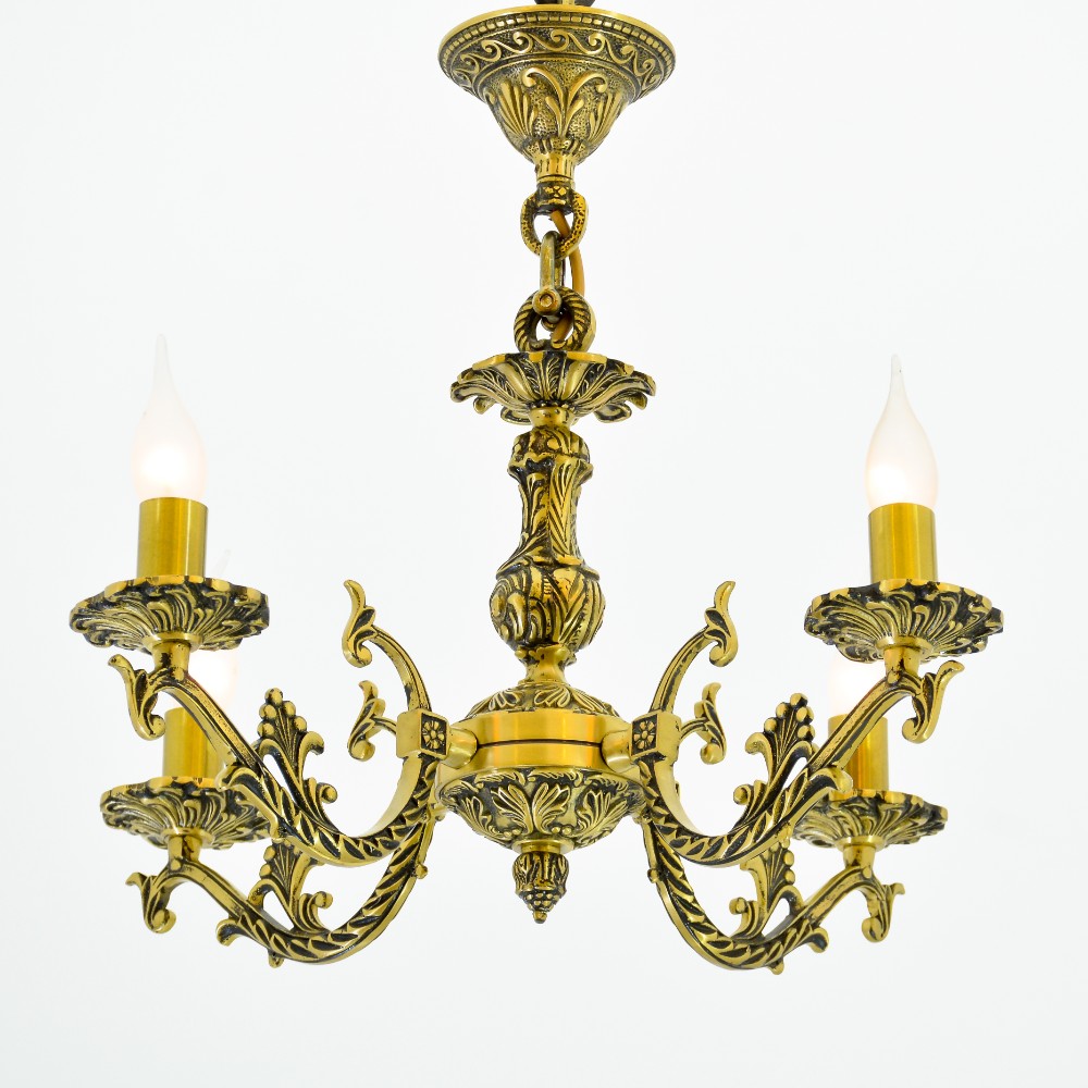 Roma Chandelier, 4 Lights, Copper, 45×65cm, Bronze