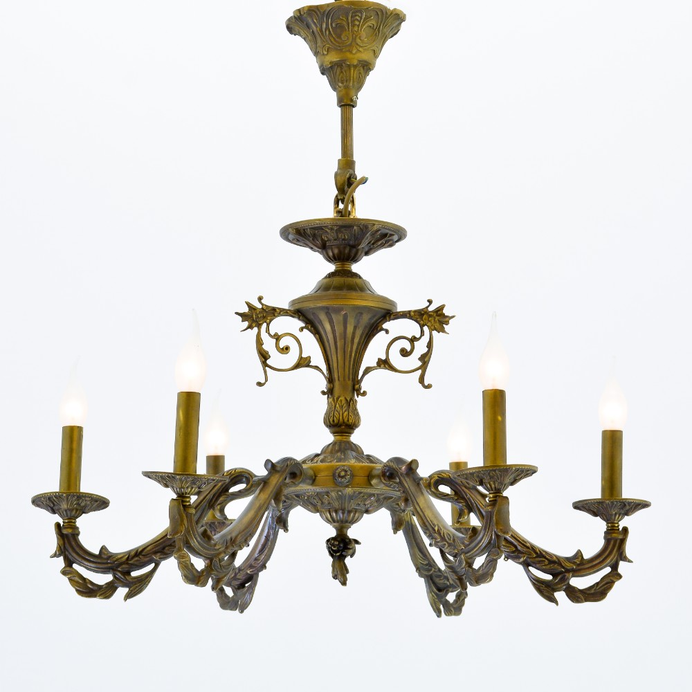 Peacock antique 6 Lights Chandelier