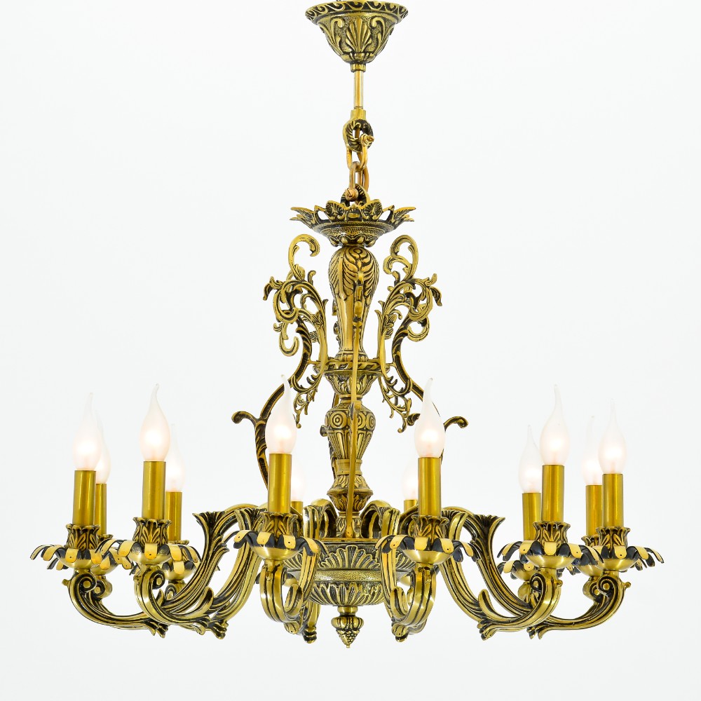 Snake Back Antique 12 Light Chandelier