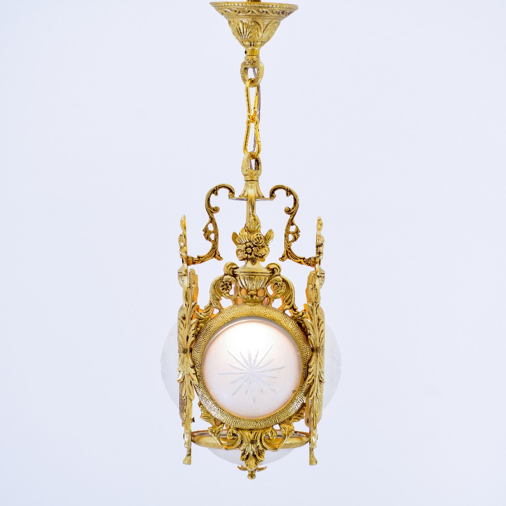 فانوس لينز، 1 لمبة، نحاس، 22×70 سم ذهبي من قنديل مصر - Lenz Lanterns, 1 Lights, Copper, 22×70cm Gold|Kandil Egypt