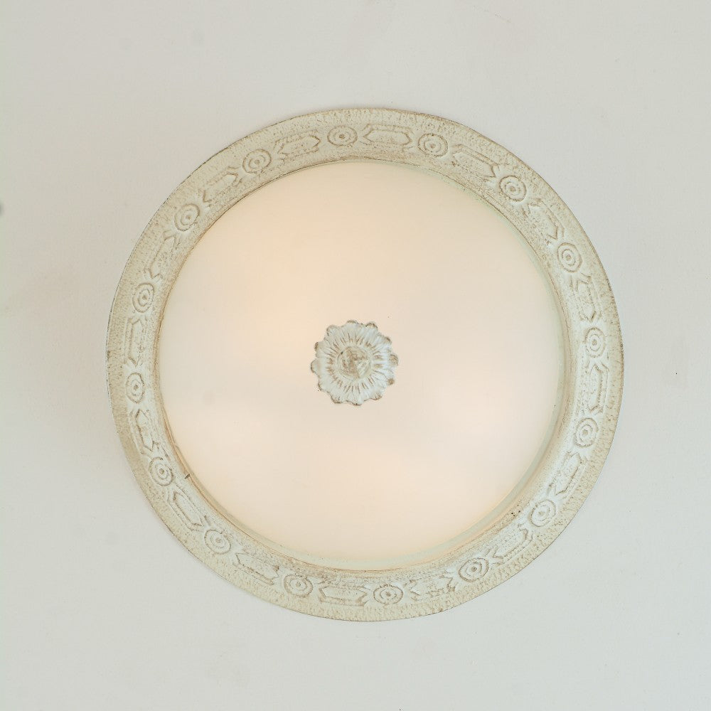 Half Moon 35cm 2 Lights Whitey Flush