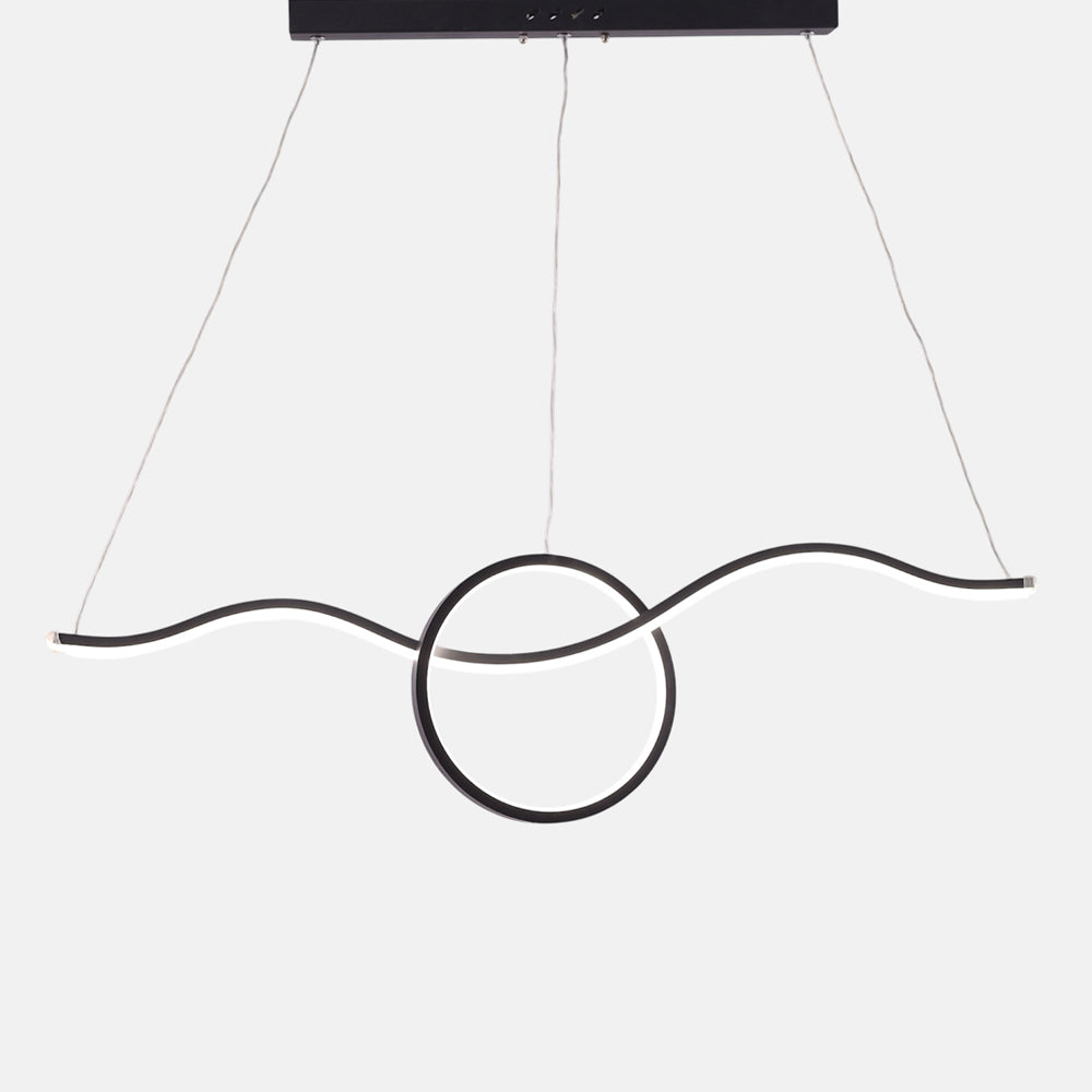 Lucina LED Chandelier, Metal, 87×22cm - Black