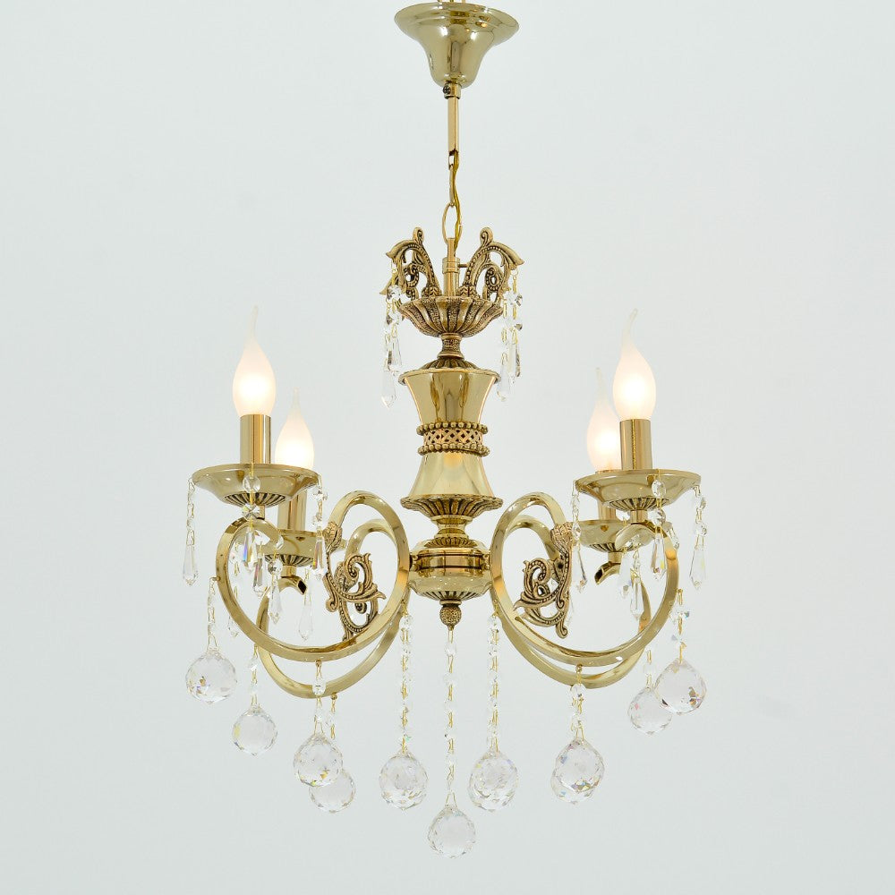Nancy Chandelier, 4 Lights, Metal, 45×60cm - Solitaire Gold-نجفة نانسي، 4 لمبة، معدن، 45×60 سم - سوليتير ذهبي