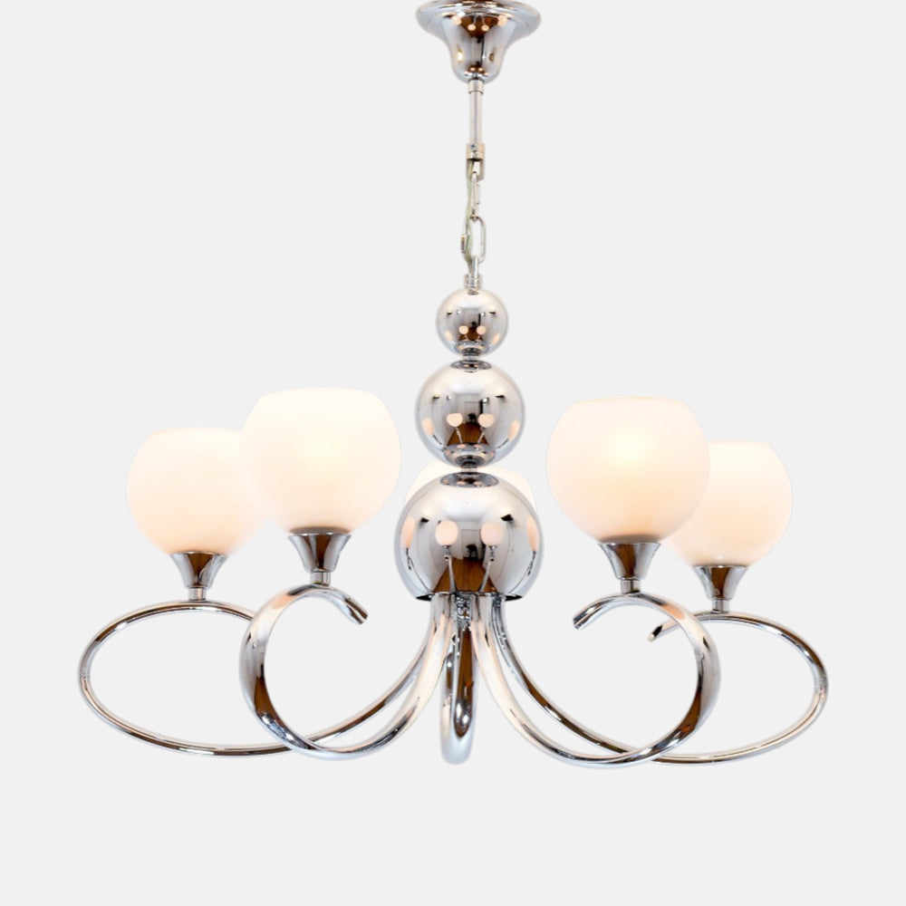 Bolso Chandelier, 5 Lights, Metal, 60×68cm - Chrome