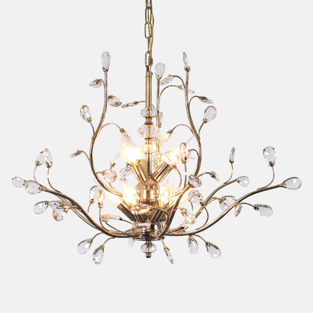 نجفة إيفانثيا، 6 لمبة، معدن، 74×60 سم - سوليتير ذهبي