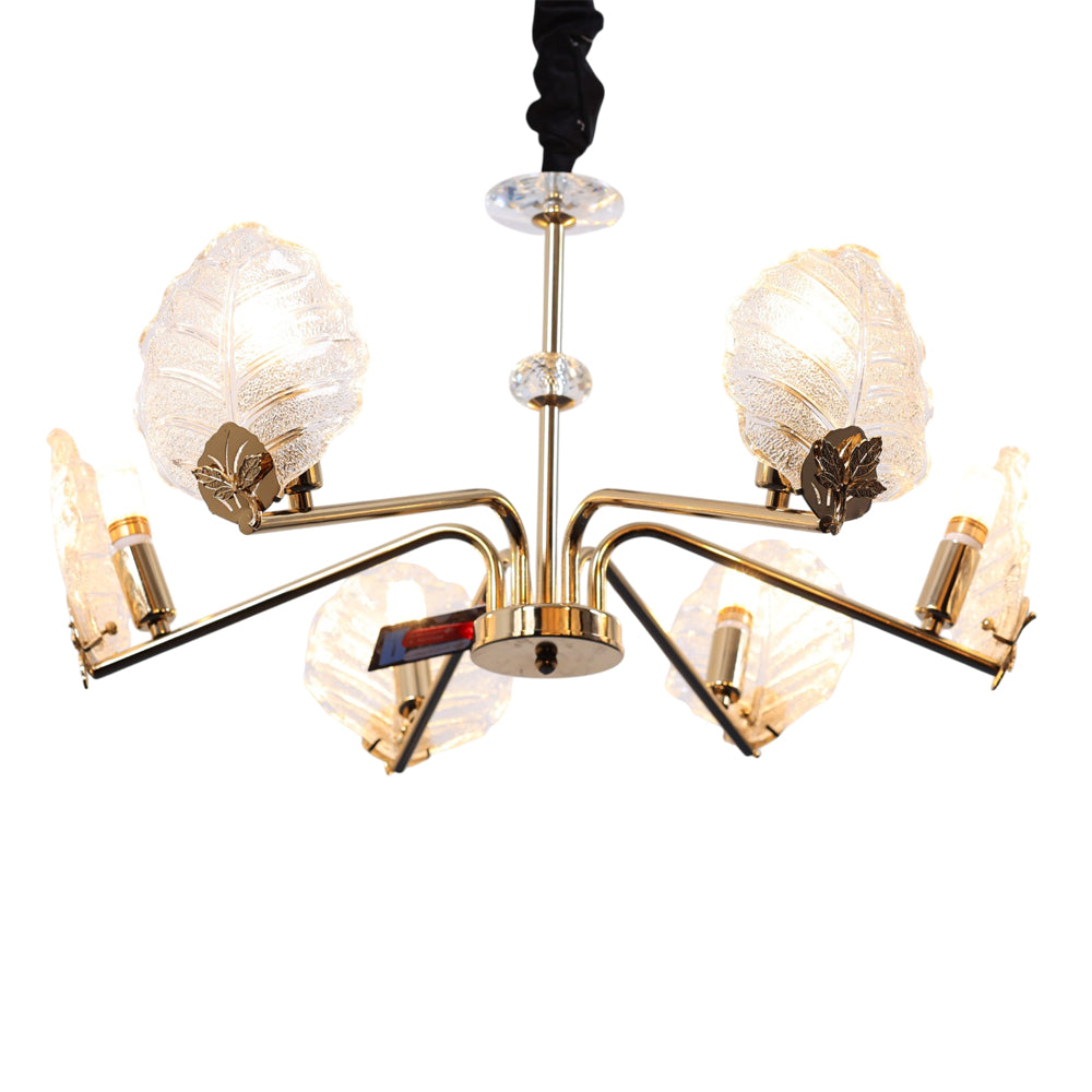 Ophelia Chandelier, 6 Lights, Metal, 65×45cm - Solitaire Gold-نجفة أوفيليا، 6 لمبة، معدن، 65×45 سم - سوليتير ذهبي