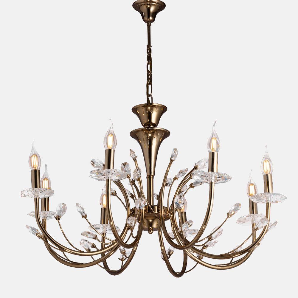 Palace Chandelier, 6 Lights, Metal, 75×60cm - Solitaire Gold
