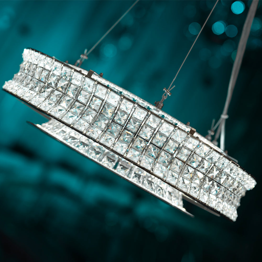 نجفة ليد ارينا، ستانلس ستيل، 55 سم كروم من قنديل مصر - Arena LED Chandelier, Stainless Steel, 55cm Chrome|Kandil Egypt