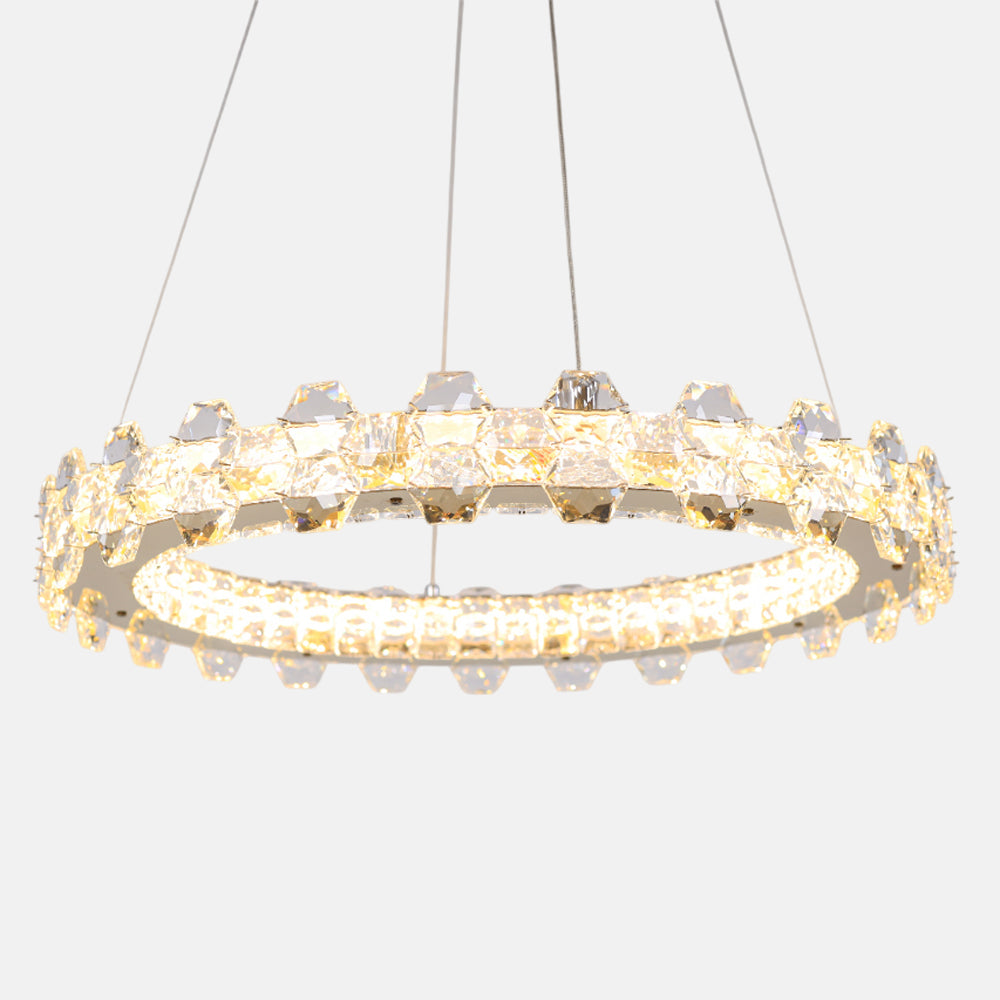 Nevely Chandelier, Stainless Steel, 60×60cm - Solitaire Gold