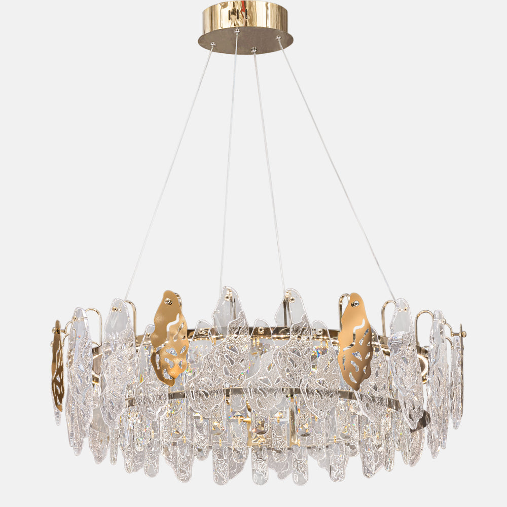 نجفة ميساكي LED، معدن/ستانلس ستيل، 70×80 سم - سوليتير ذهبي