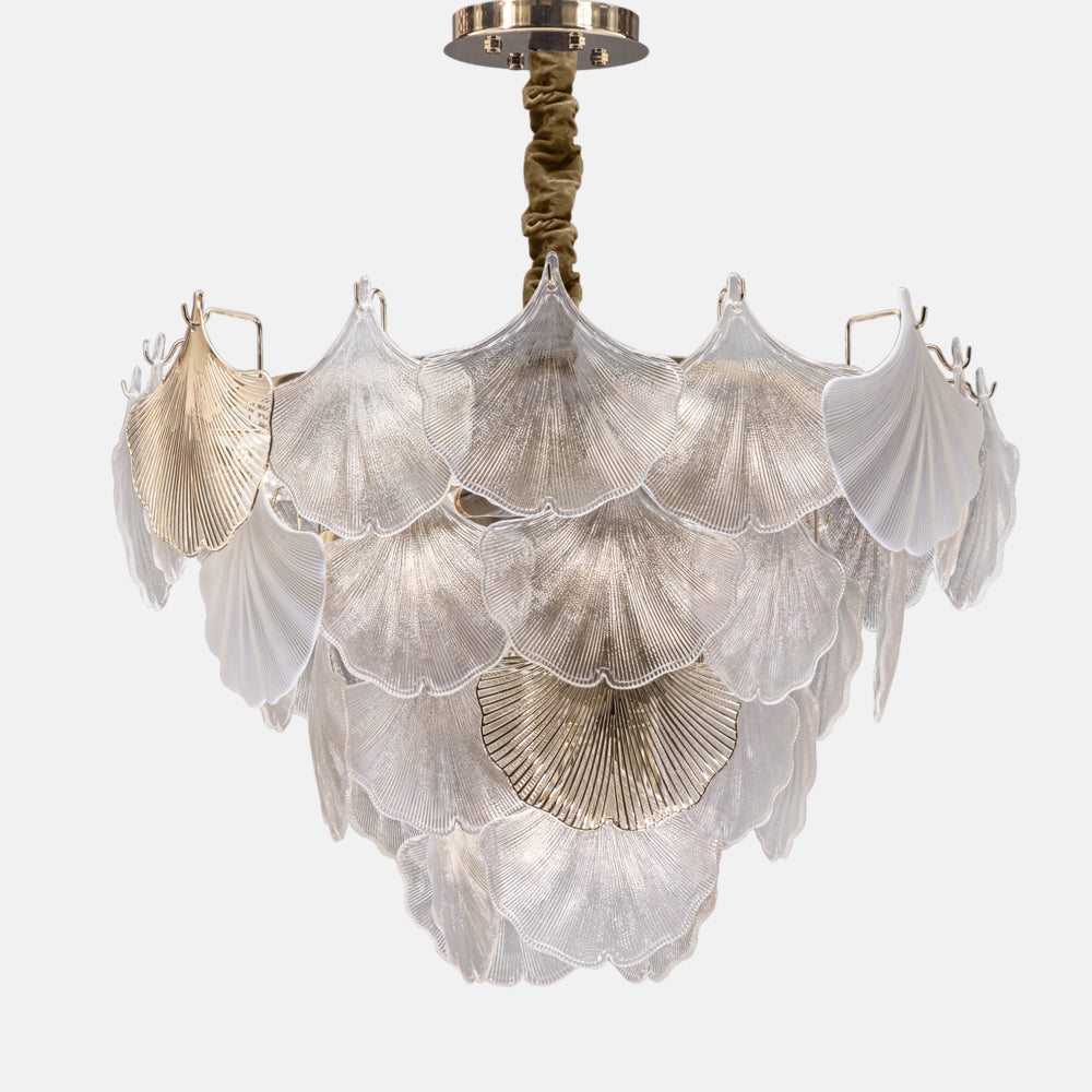 نجفة جينكو، 20 لمبة، معدن/ستانلس ستيل، 80×70 سم سوليتير ذهبي من قنديل مصر - Ginko Chandelier, 20 Lights, Metal/Stainless Steel, 80×70cm Gold|Kandil Egypt