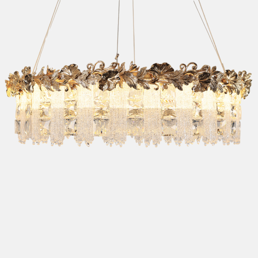 نجفة ستيفانيا، ستانلس ستيل، 70×65 سم سوليتير ذهبي من قنديل مصر - Stefania Chandelier, Stainless Steel, 70×65cm Solitaire Gold|Kandil Egypt