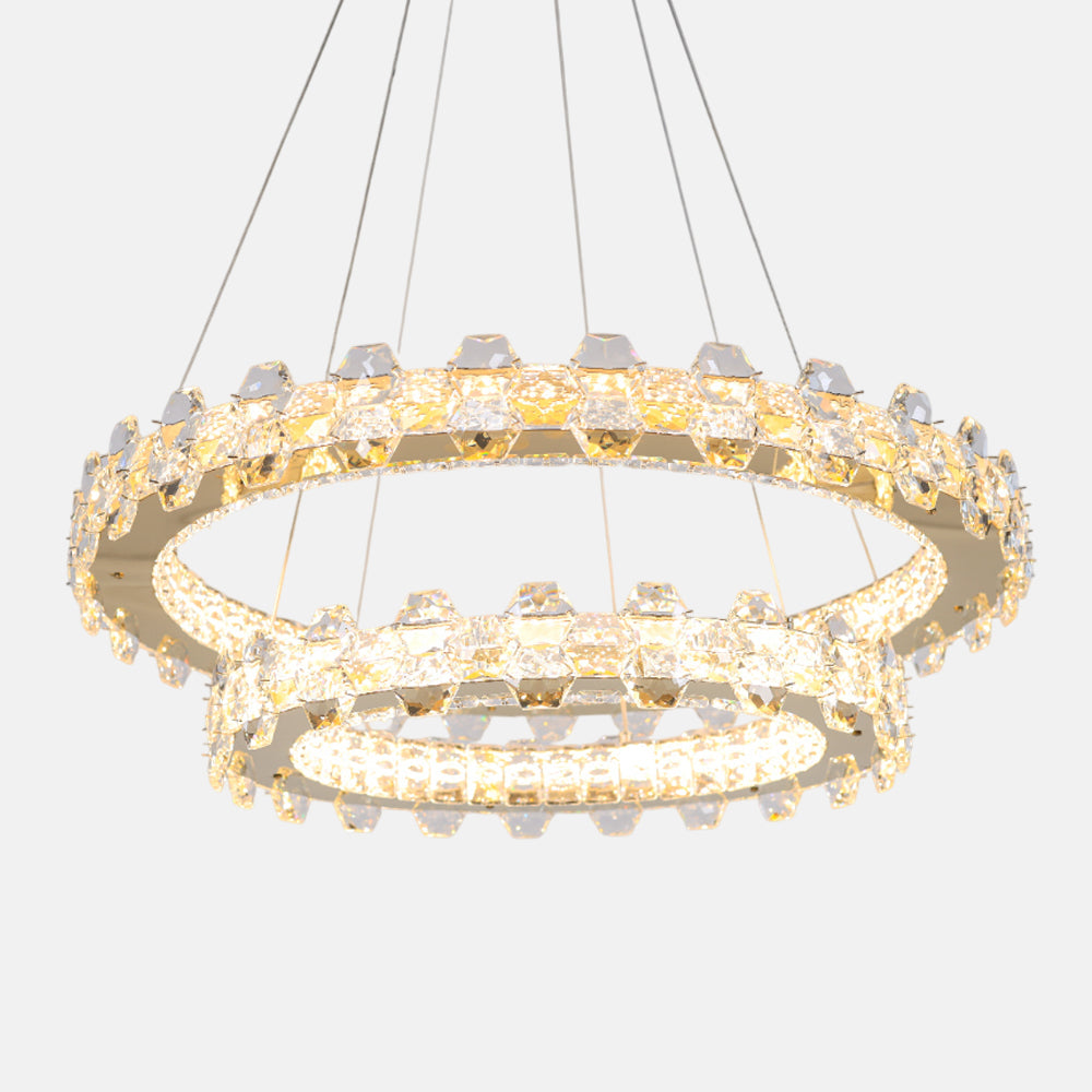 Nevely Chandelier, Stainless Steel, 70cm - Solitaire Gold