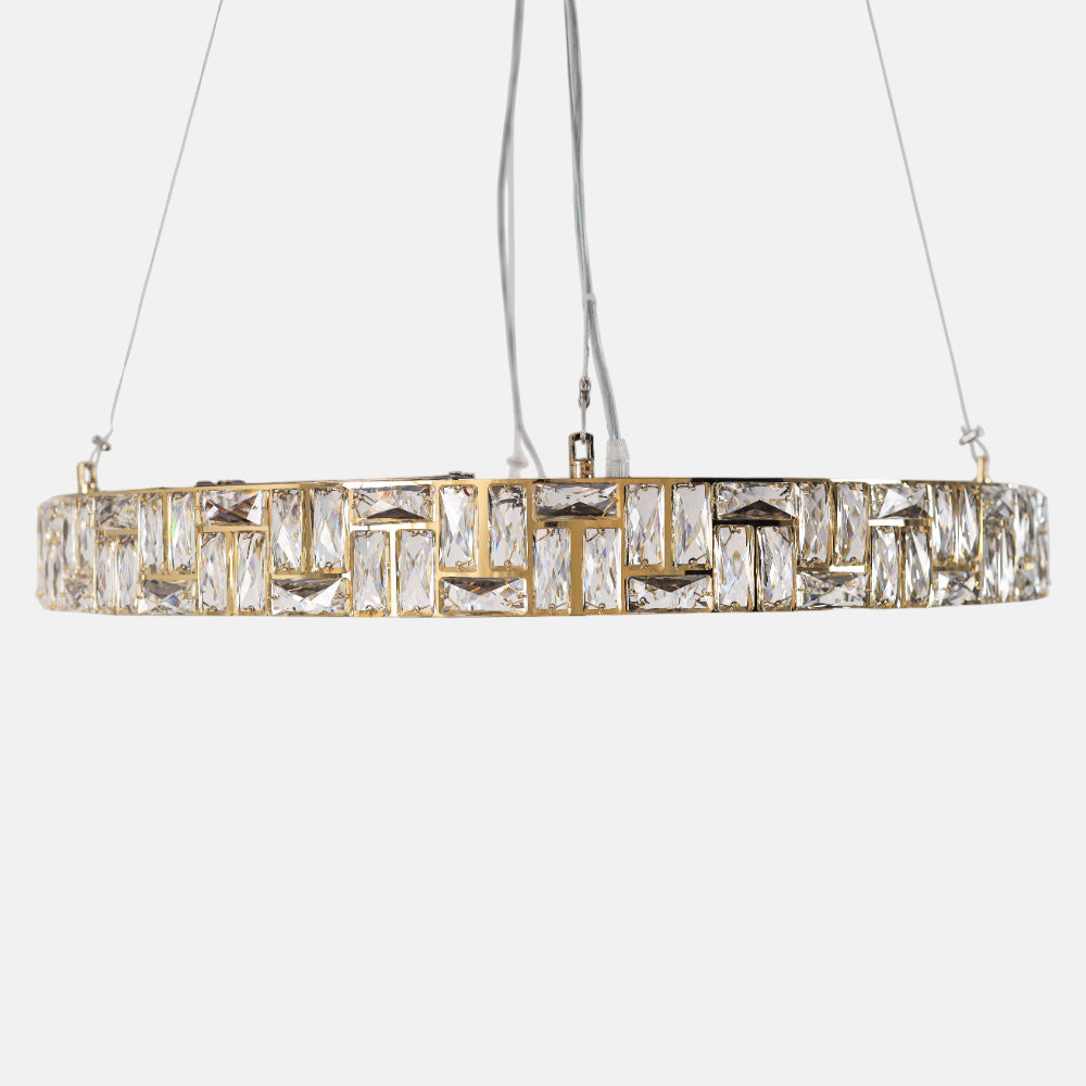 نجفة ليد مارغريتا، ستانلس ستيل، 70×65 سم سوليتير ذهبى من قنديل مصر - Margarita LED Chandelier, Stainless Steel, 70×65cm Solitaire Gold|Kandil Egypt