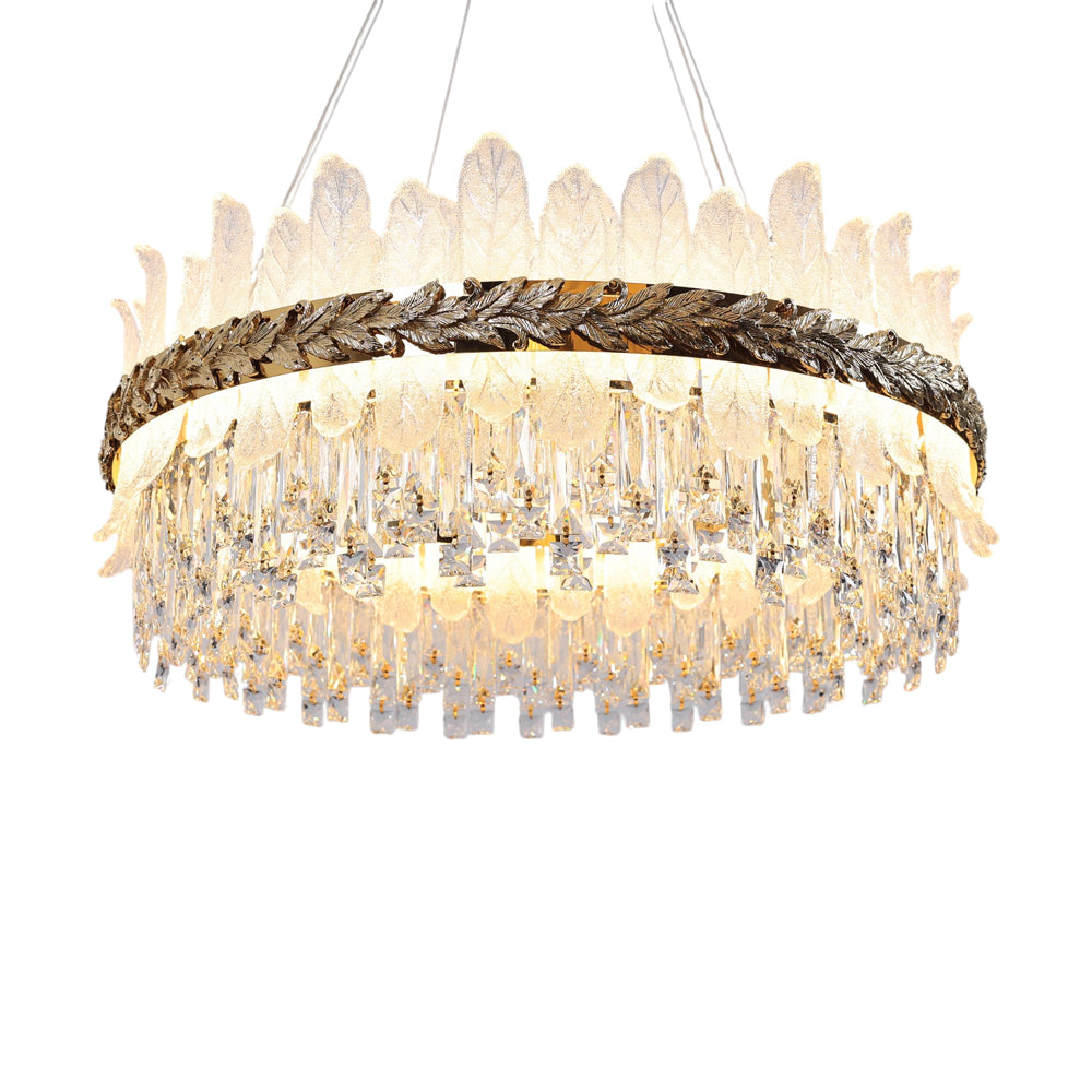 Nerelle LED Chandelier, Stainless Steel, 70×75cm - Solitaire Gold-نجفة ليد نيريل، استانلس ستيل، 70×75 سم - سوليتير ذهبي