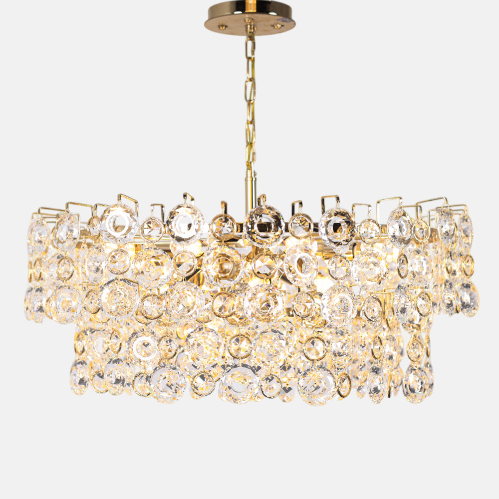 Amalia Chandelier, 16 Lights, Stainless Steel, 80×50cm - Solitaire Gold