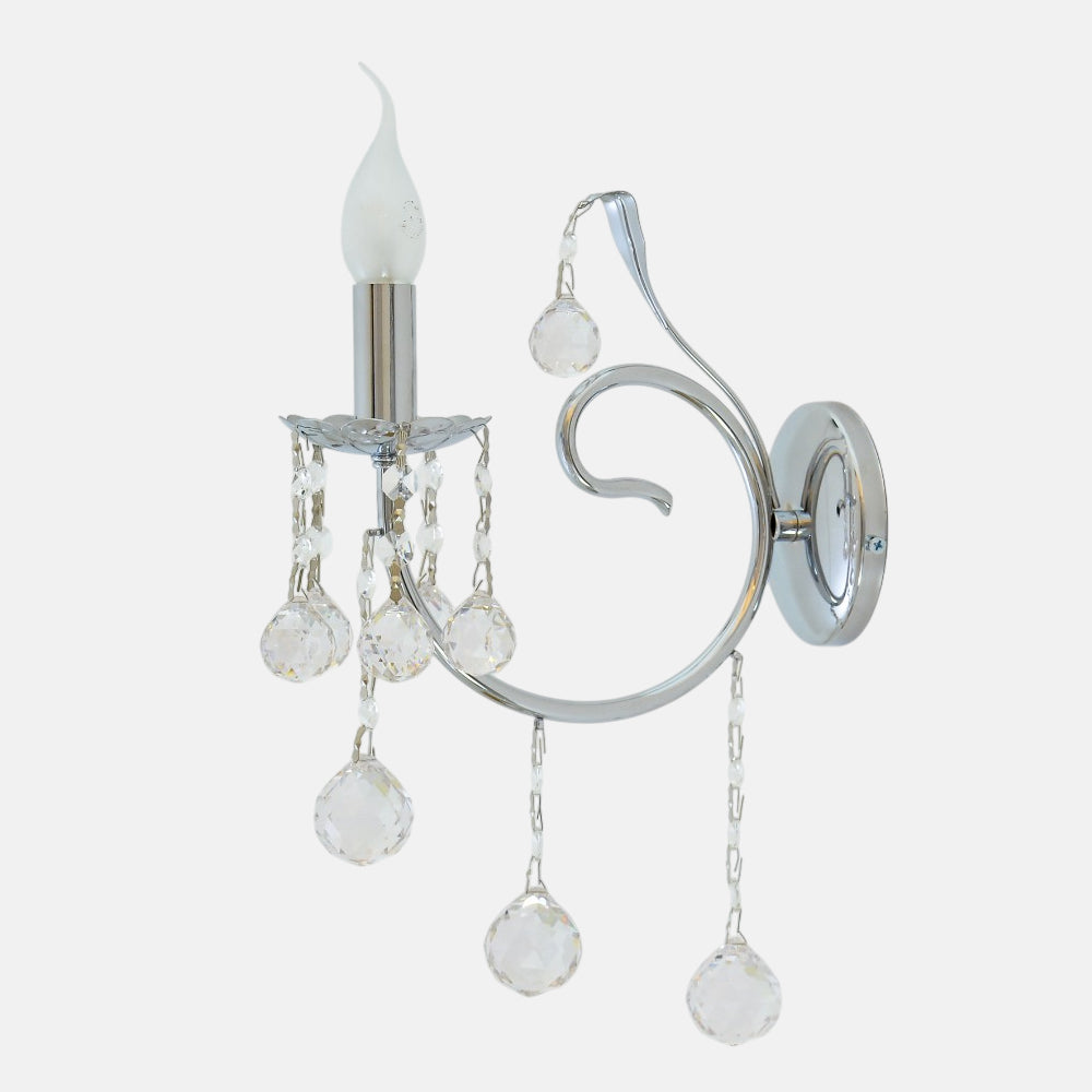 Sondos Wall Lamp, 1 Light, Metal, 12×30 cm - Chrome