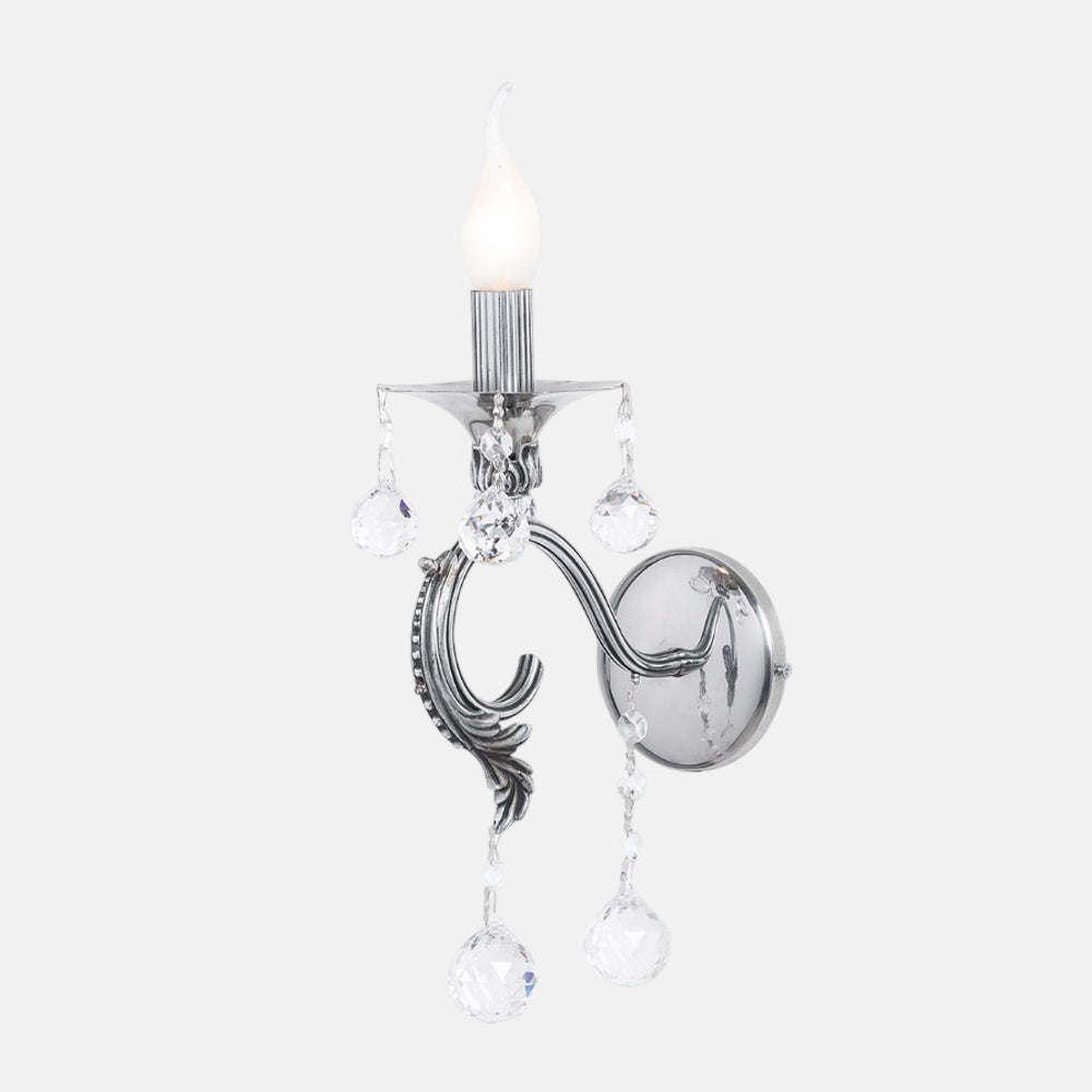 أبليك قلب، 1 لمبة، معدن، 12×40 سم كروم من قنديل مصر - Heart Wall Lamp, 1 Light, Metal, 12×40 cm Chrome|Kandil Egypt