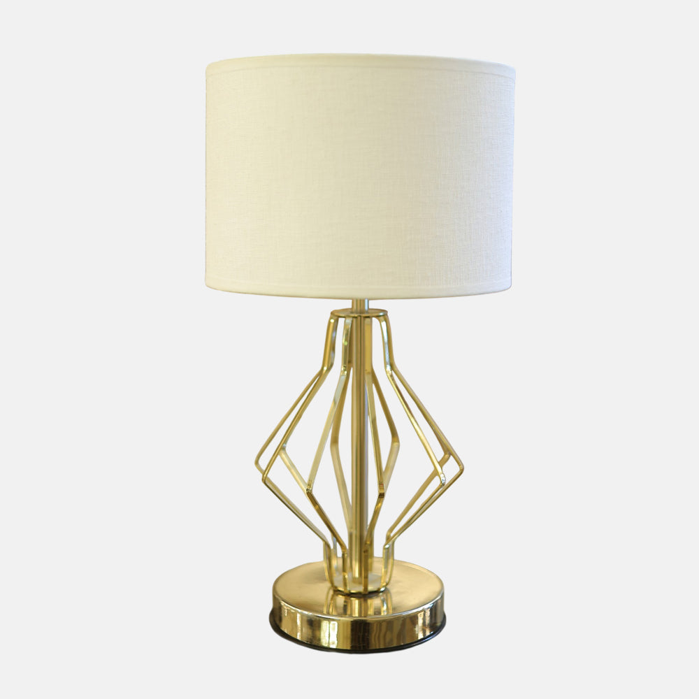 Curved Table Lamp, 1 Lights, Metal, 25×48cm - Solitaire Gold - أباجورة منحني، 1 لمبة، معدن، 25×48 سم - سوليتر ذهبي