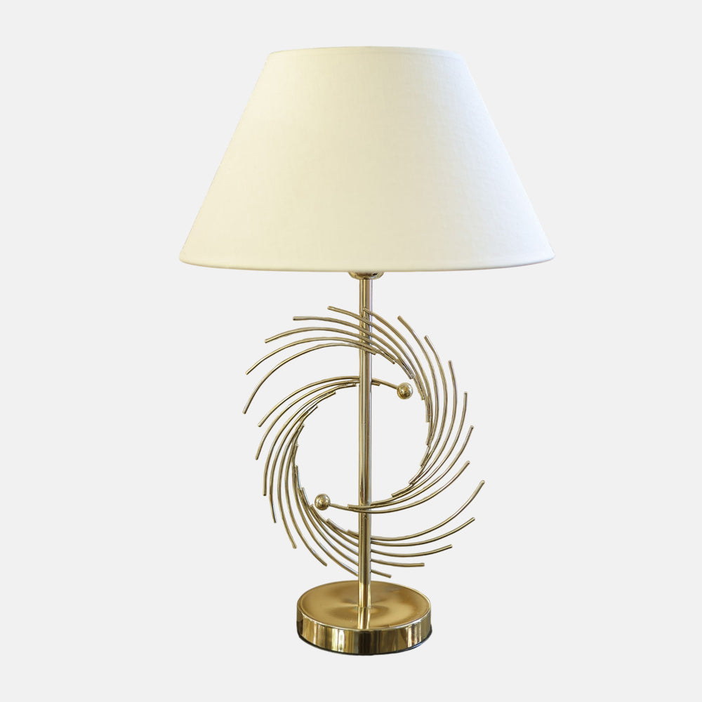 أباجورة مروحة، 1 لمبة، معدن، 40×66 سم سوليتير ذهبي من قنديل مصر - Table Lamp, 1 Light, Metal, 40×66cm Solitaire Gold|Kandil Egypt